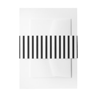 Black and White Thin Pinstripe Invitation Belly Band