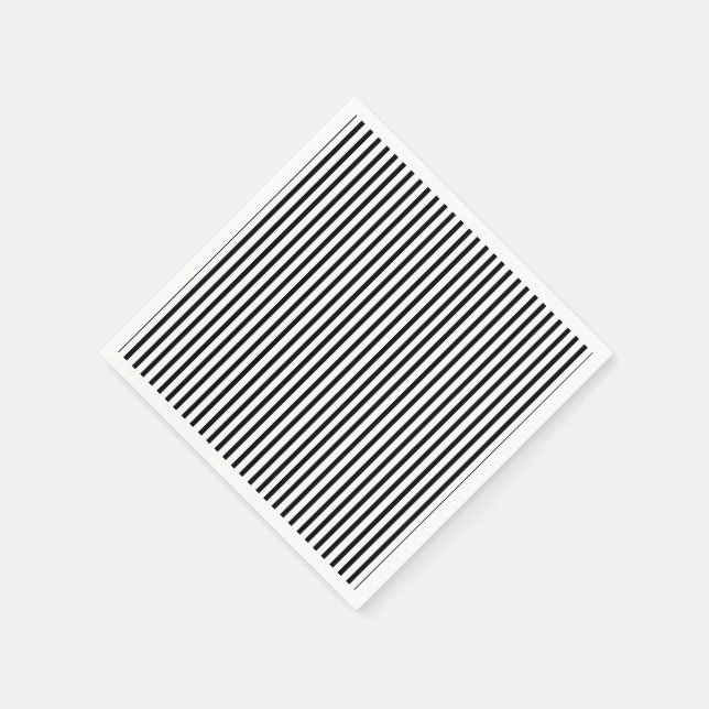Black and White Thin Pinstripe Napkin (Corner)