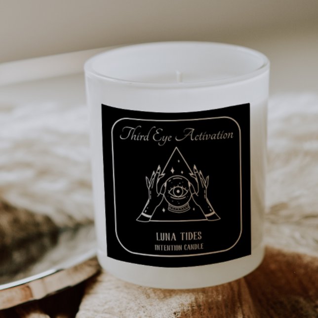 Black And White Third Eye Intention Candle Label (Creator Uploaded)
