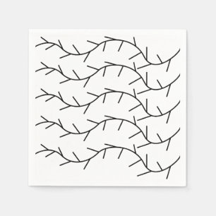 Black and White Thorn Pattern Birthday Napkin
