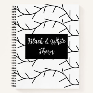 Black and White Thorn Pattern Notebook
