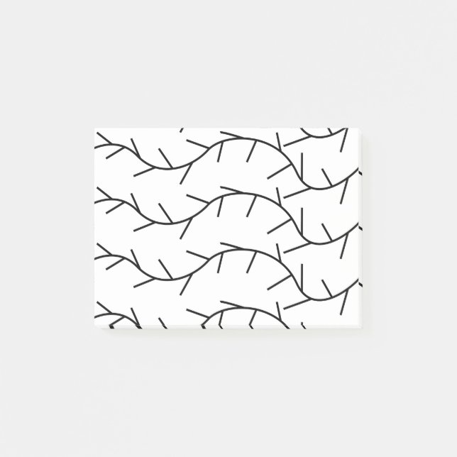 Black and White Thorn Pattern Post-it Notes (Front)