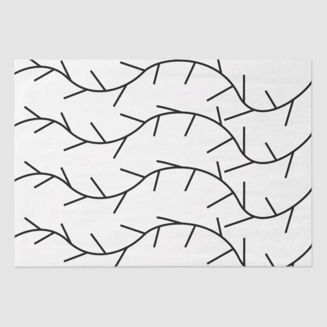 Black and White Thorn Pattern Tissue Paper (Front)