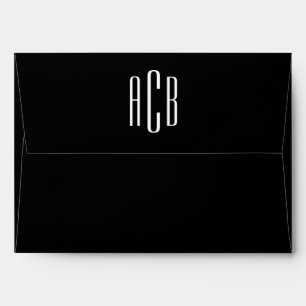 Black and White Three Letter Monogram Envelope