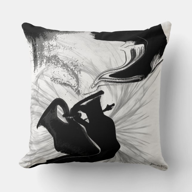 Black and White Throw Pillow (Front)