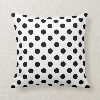 Black and White Throw Pillow, Polka Dots Cushion