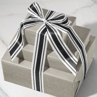 Black and White Ticking Tape Ribbon Grosgrain Ribbon
