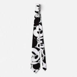 Black and white tie