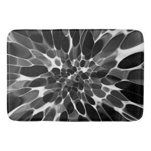 Black and White Tie-dye  Bath Mat