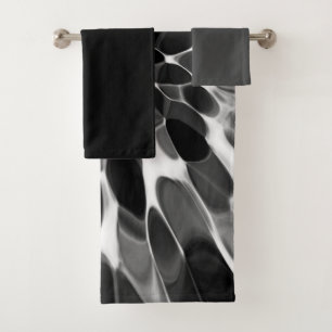 Black and White Tie-dye Bath Towel Set