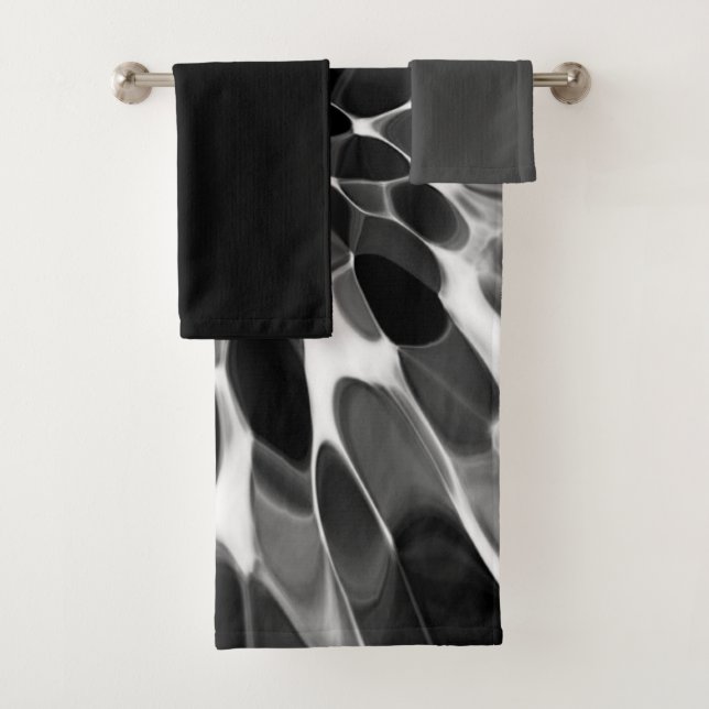 Black and White Tie-dye  Bath Towel Set (Insitu)