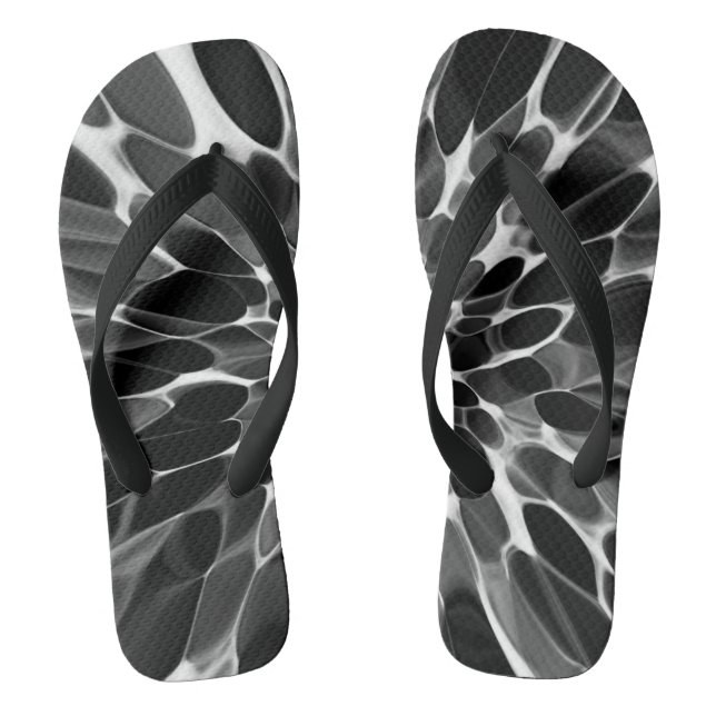 Black and white Tie-dye Flip Flops (Footbed)