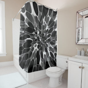 Black and White Tie-dye  Shower Curtain