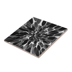 Black and white Tie-dye Tile