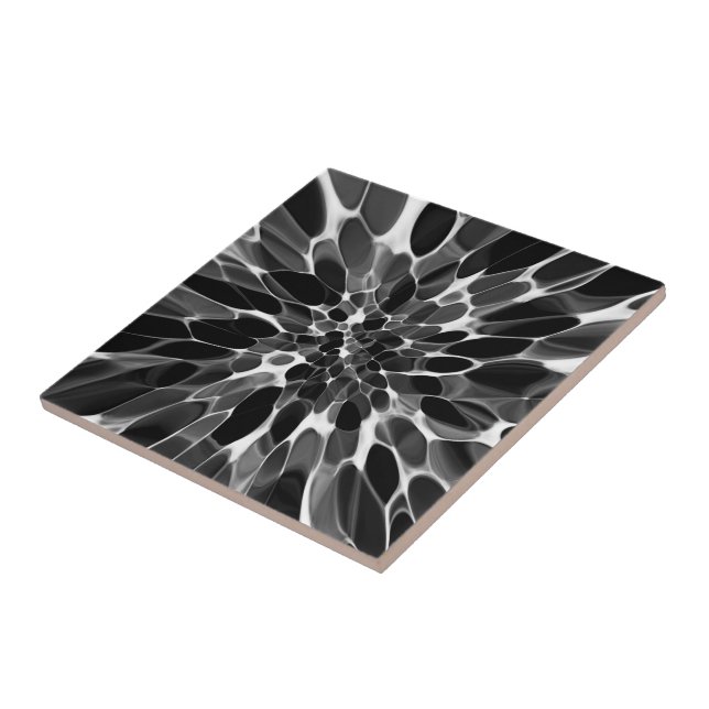 Black and white Tie-dye Tile (Side)