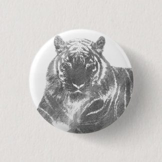 Black and White Tiger 3 Cm Round Badge