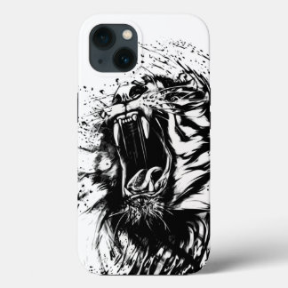 BLACK AND WHITE TIGER APPLE IPHONE CASE