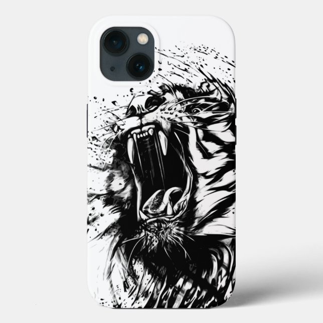 BLACK AND WHITE TIGER APPLE IPHONE CASE (Back)
