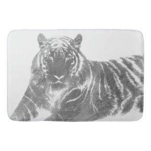 Black and White Tiger Bath Mat