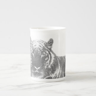 Black and White Tiger Bone China Mug