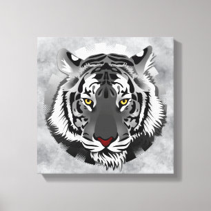 Black And White Tiger Canvas Print
