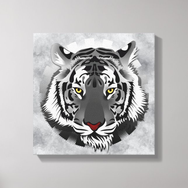 Black And White Tiger Canvas Print (Front)