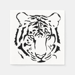 Black and White Tiger Cocktail Napkins