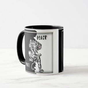Black and white tiger coffee mug