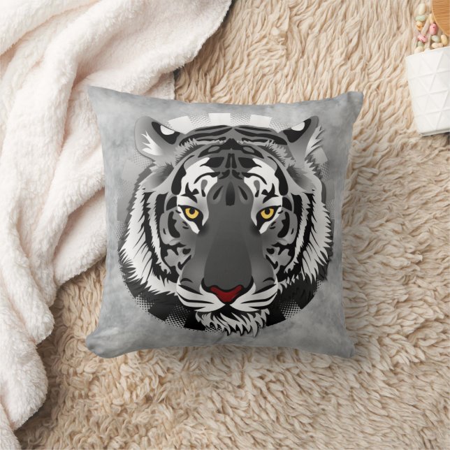 Black And White Tiger Cushion (Blanket)