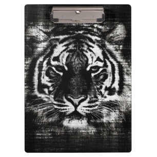 Black and White Tiger Face #2 Clipboard