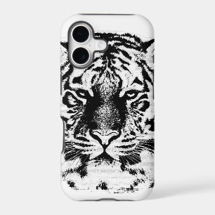 Black and White Tiger Face Close Up