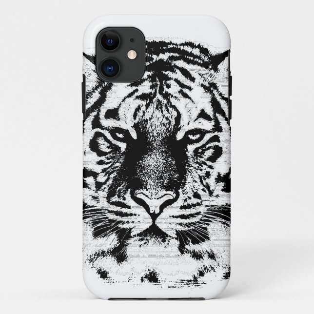 Black and White Tiger Face Close Up Case-Mate iPhone Case (Back)