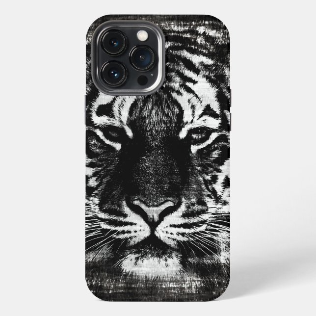 Black and White Tiger iPhone Case (Back)