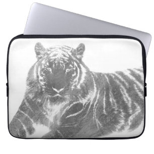 Black and White Tiger Laptop Sleeve