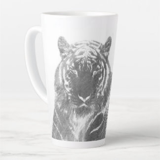 Black and White Tiger Latte Mug