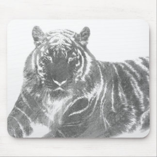 Black and White Tiger Mouse Mat