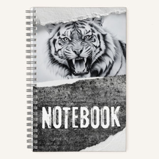 Black and White Tiger Notebook