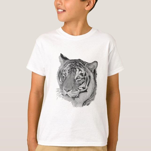 black and white tiger picture of big cat T-Shirt (Front)
