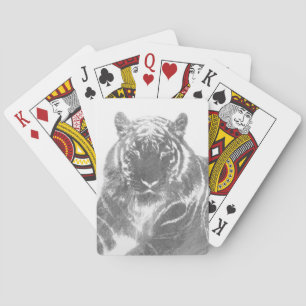 Black and White Tiger Playing Cards