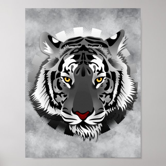 Black And White Tiger Poster (Front)