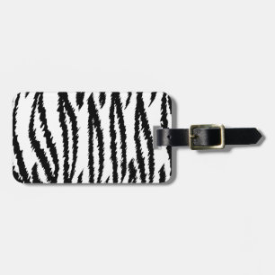 Black and White Tiger Print. Tiger Pattern. Luggage Tag