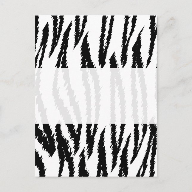 Black and White Tiger Print. Tiger Pattern. Postcard (Front)