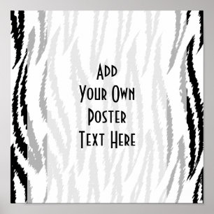 Black and White Tiger Print. Tiger Pattern. Poster