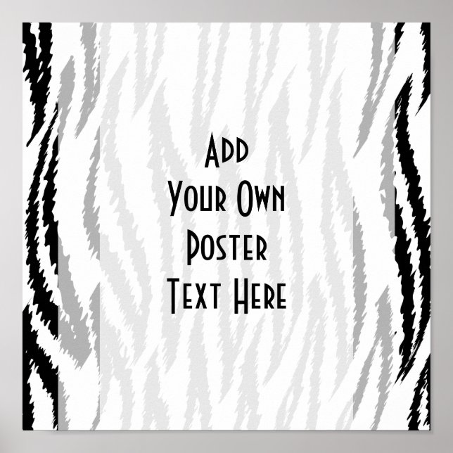 Black and White Tiger Print. Tiger Pattern. Poster (Front)