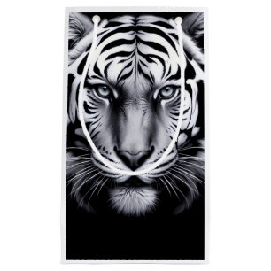 black and white tiger small gift bag