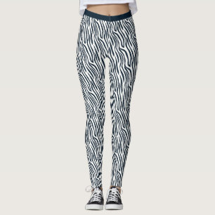 Black And White Tiger Stripe Pattern Gym Fitness Leggings