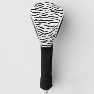 Black and White Tiger Stripes Golf Head Cover