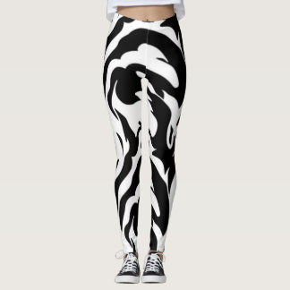 Black And White Tiger strips Leggings