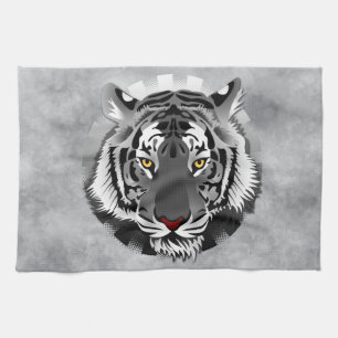 Black And White Tiger Tea Towel