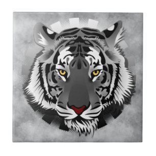 Black And White Tiger Tile
